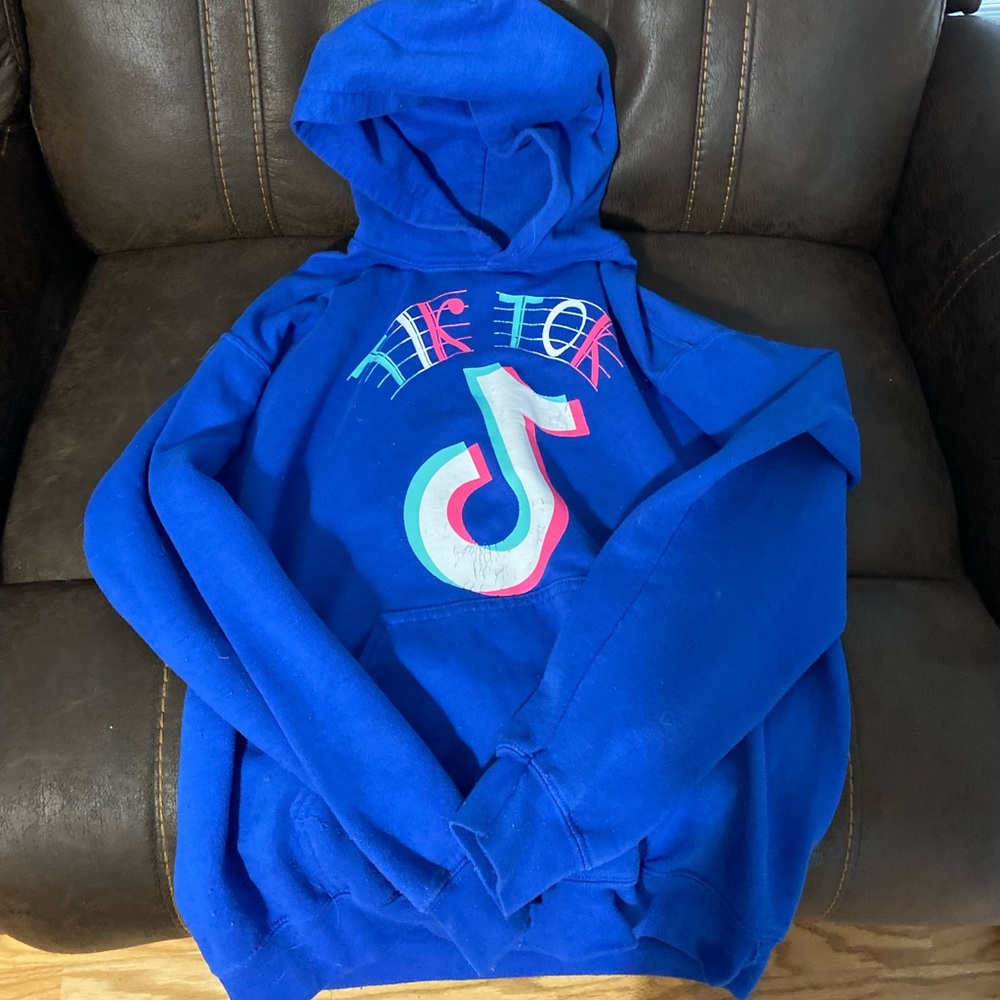 Blue tiktok hoodie, size 0